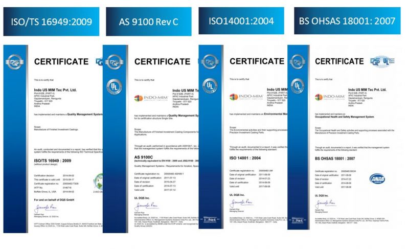 Certifications